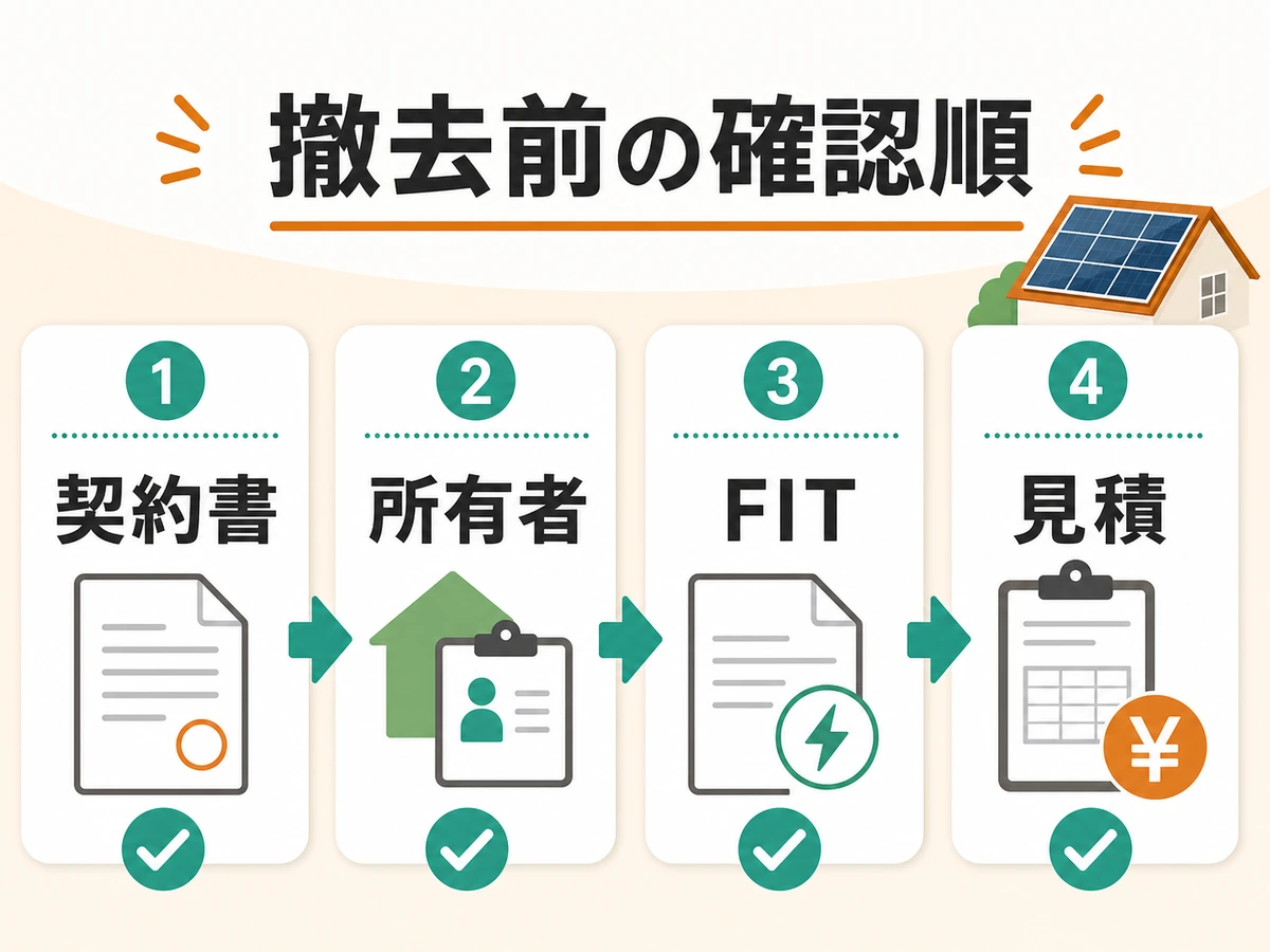 太陽光ローン残債がある場合の撤去前確認順