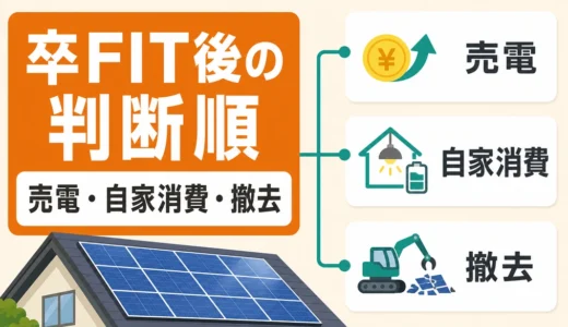 卒FIT後の太陽光はどうする？売電・自家消費・撤去の判断順