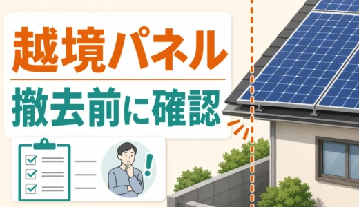隣家の太陽光パネルが越境したら？撤去義務と交渉手順