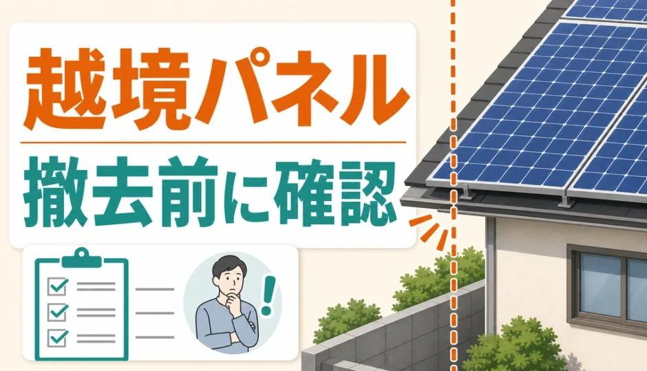 隣家の太陽光パネル越境で撤去前に確認するポイントを示すサムネイル
