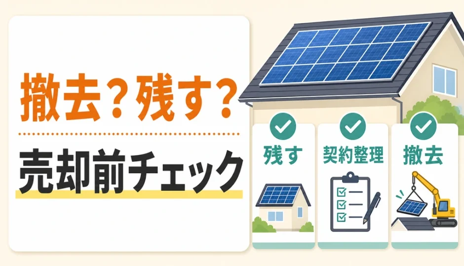 家を売る前に太陽光パネルを撤去するか残すかを判断するチェック図