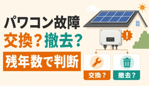 パワコン交換と撤去はどっち？残年数・回収期間・安全確認で判断