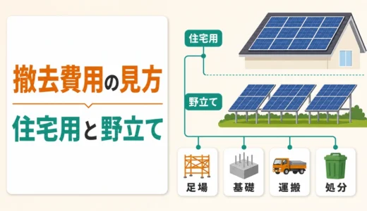太陽光発電の撤去費用は住宅用と野立てで何が違う？内訳と確認順