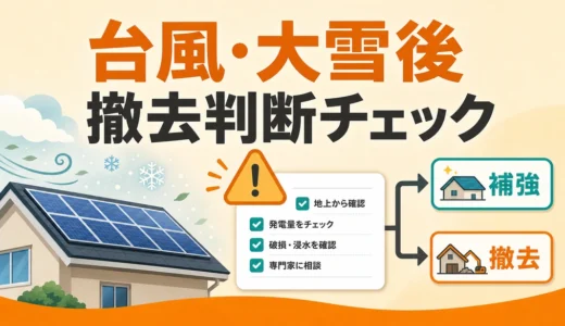 台風・大雪後の太陽光パネル撤去判断｜危険サインと確認順