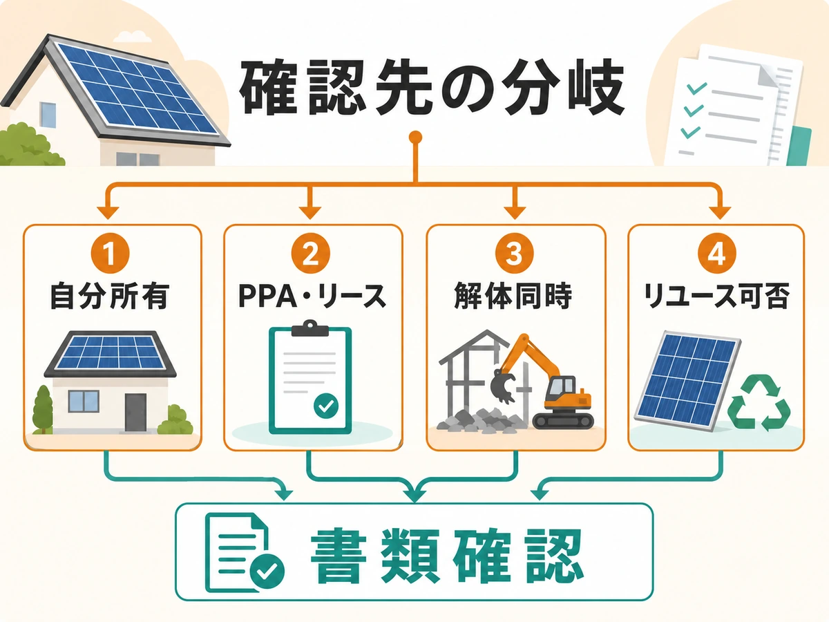 太陽光パネル処分前に確認する契約形態と処分ルートの分岐