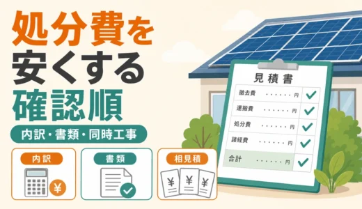 太陽光パネルの処分費を安くする確認順｜見積内訳と書類の見方