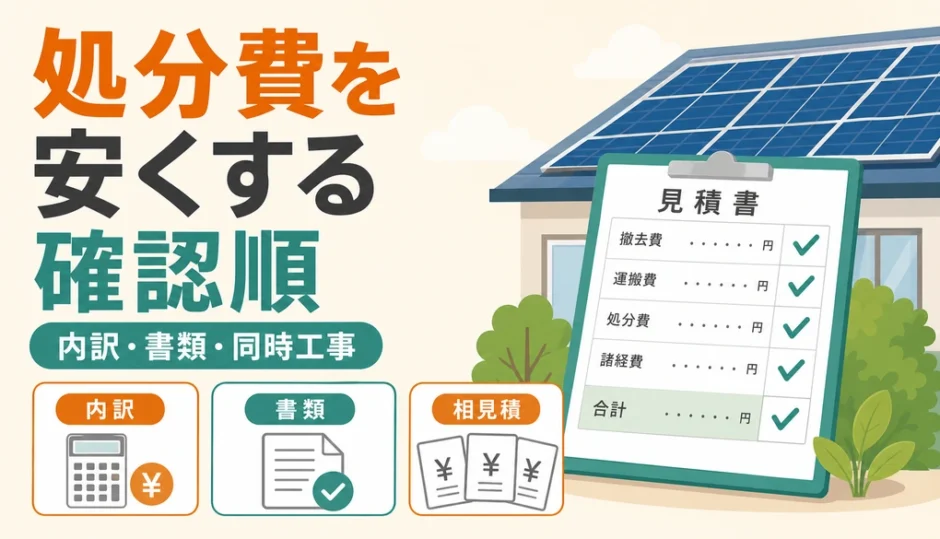 太陽光パネルの処分費を安くする確認順