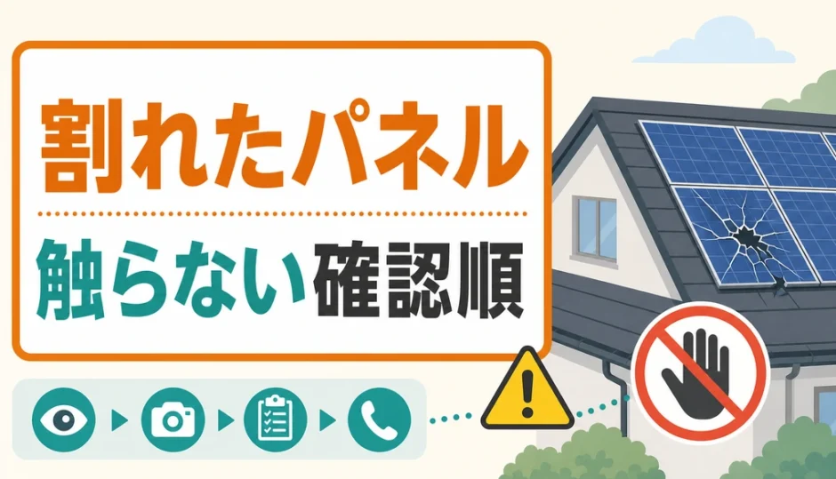割れた太陽光パネルを見つけたときの触らない確認順