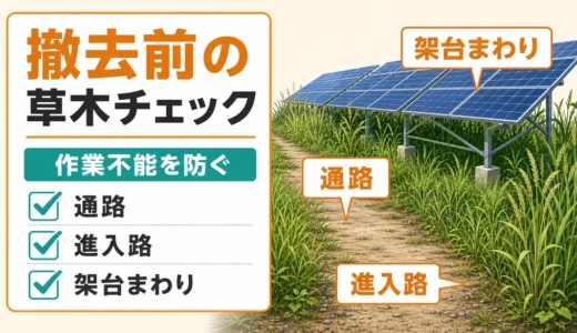 野立て太陽光の撤去前に草刈りは必要？作業不能を防ぐ確認リスト