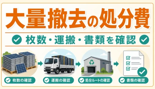 産業用太陽光の処分費が高い理由｜大量撤去の枚数・運搬・書類確認