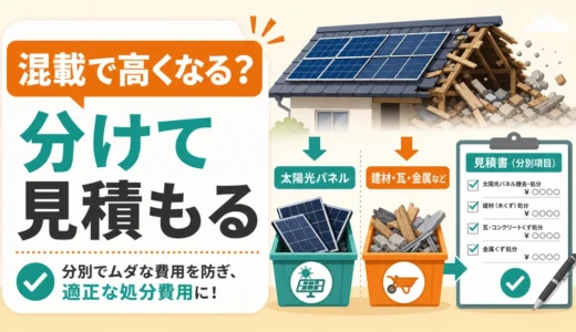 解体工事と太陽光パネル処分｜混載を避ける見積もり確認順