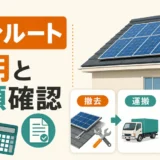 太陽光パネルの処分ルートと費用・書類確認を示す図