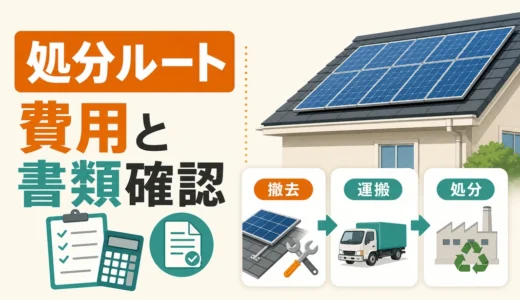 太陽光パネルの処分方法｜費用が変わる要因と業者選びの確認順