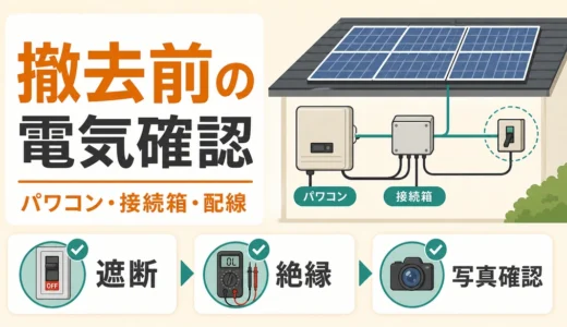 太陽光パネル撤去の電気工事｜確認順と依頼前チェック