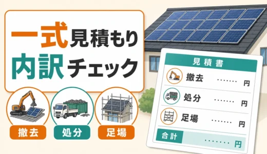 太陽光撤去の見積もりが一式だけのときに確認する内訳と追加費用