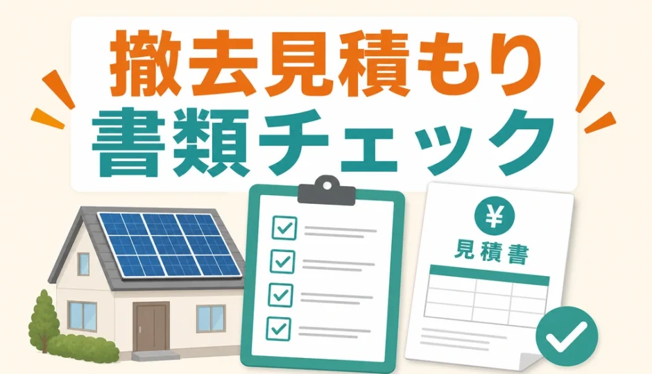 太陽光パネル撤去の見積もり前に書類を確認するチェックリスト