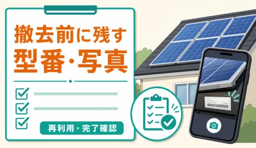 太陽光パネル撤去前の型番・写真記録｜再利用と完了確認の見方