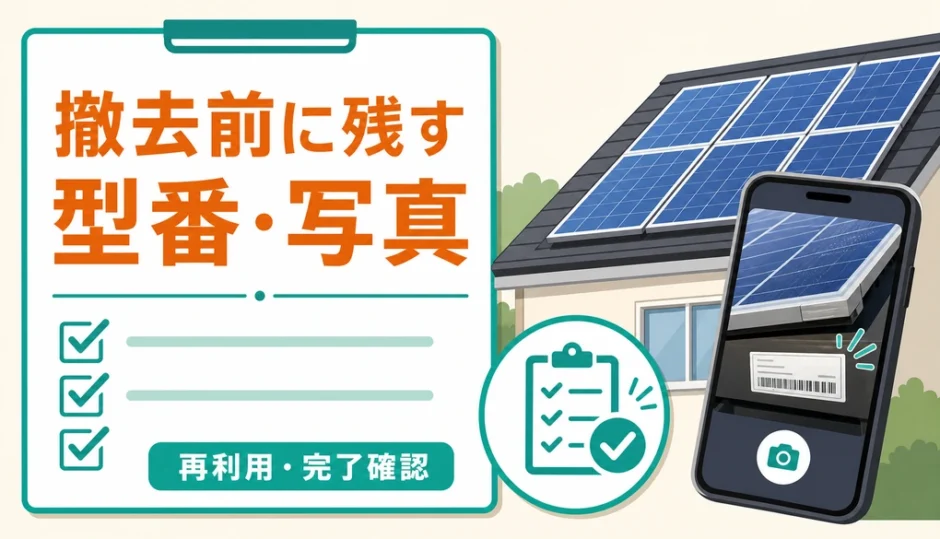 太陽光パネル撤去前に残す型番と写真の記録ポイント