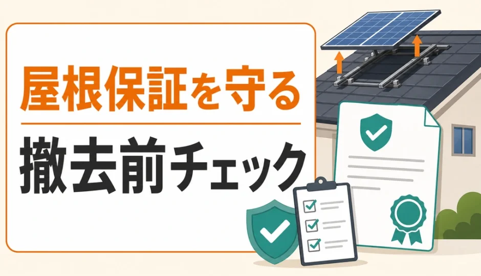 太陽光パネル撤去前に屋根保証を守る確認ポイント