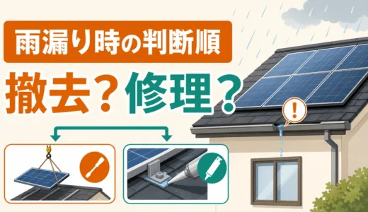 太陽光パネルで雨漏りしたら撤去か修理か？確認順と判断基準
