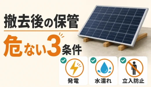 撤去後のソーラーパネル保管で危ない3条件と確認順