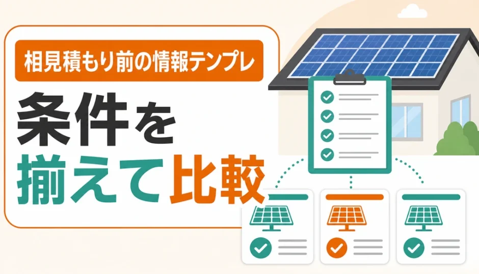 太陽光発電の相見積もり前に揃える情報テンプレの図解