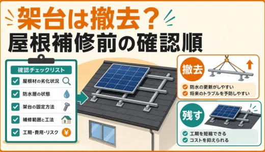 太陽光パネルの架台は撤去すべき？屋根補修前の判断順