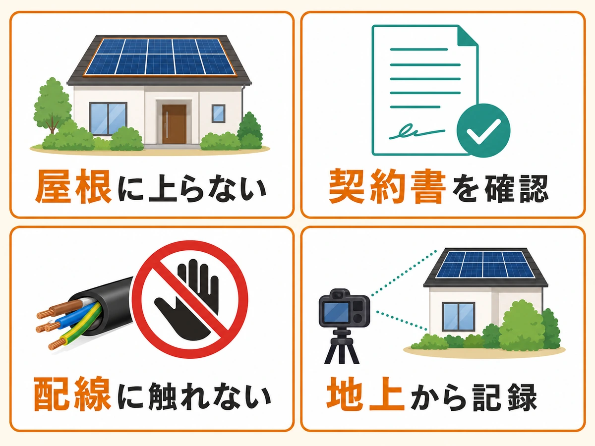 太陽光パネル撤去前に自分で確認できる安全な範囲