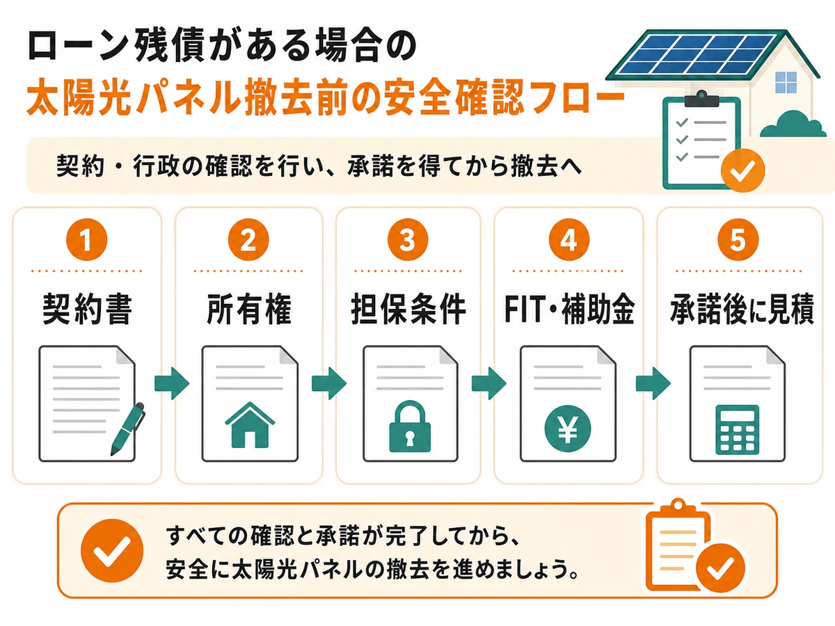 ローン残債がある太陽光撤去前の契約確認フロー