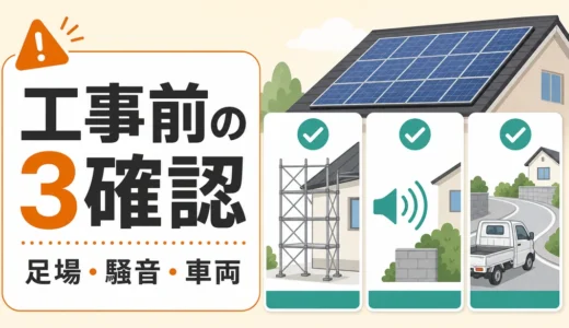 太陽光工事の近隣トラブル対策｜足場・騒音・車両の事前確認