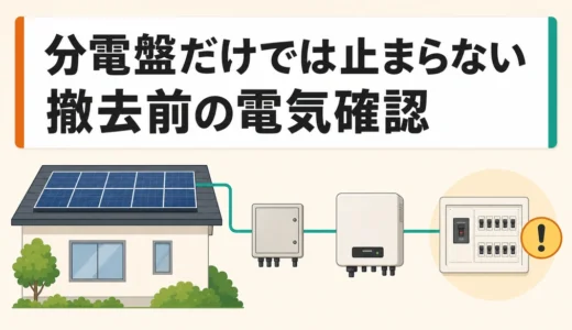 太陽光パネル撤去前の電気系統｜パワコン・接続箱・分電盤の確認順