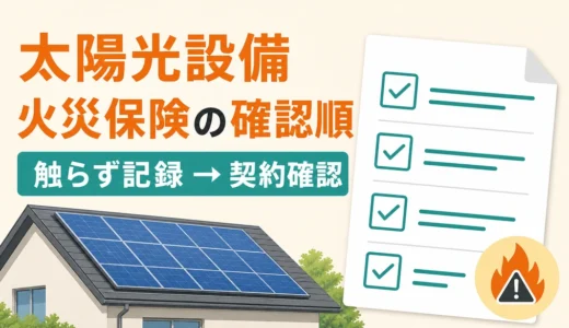 太陽光設備に火災保険は使える？確認順と対象外になりやすいケース