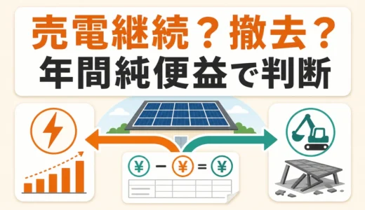 売電単価が下がったら太陽光は撤去？年間純便益で損益分岐を計算