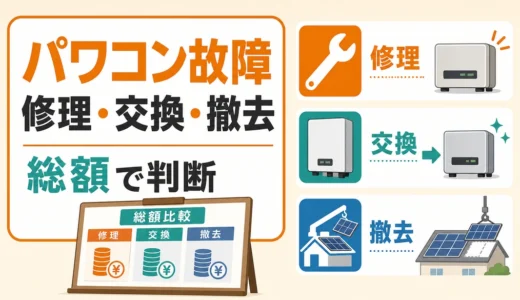 パワコンが壊れたら修理・交換・撤去？総額で見る判断順