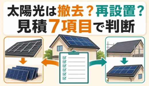 屋根葺き替えで太陽光は撤去？再設置？費用内訳と判断順