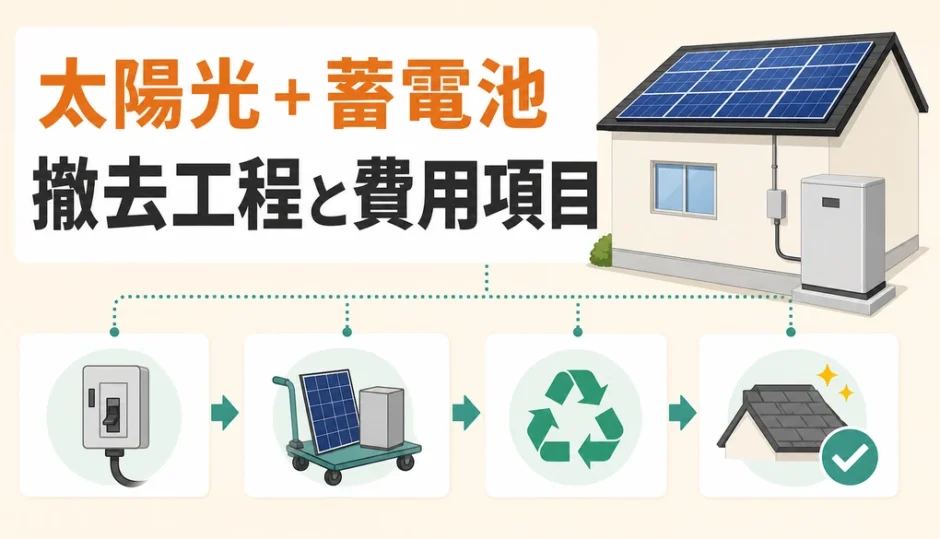 太陽光発電と蓄電池の同時撤去で増える工程と費用項目