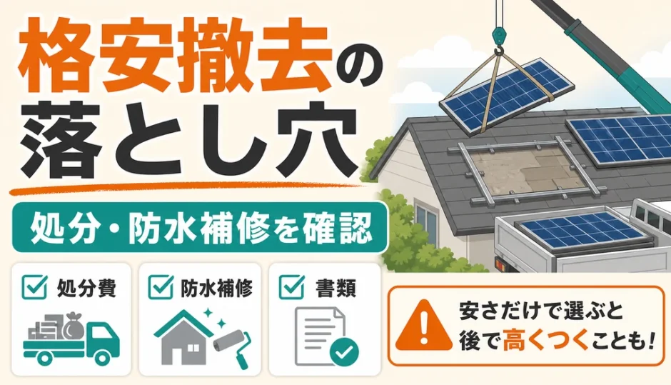太陽光パネルの格安撤去で確認したい処分・防水補修のチェックリスト