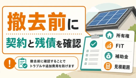ローン残債がある太陽光は撤去できる？契約・費用の確認順