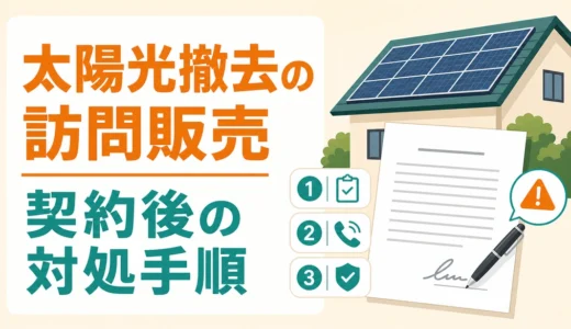 太陽光撤去の訪問販売で契約したら？クーリング・オフと対処手順