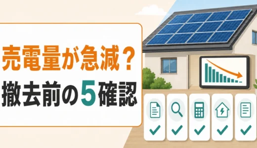太陽光の売電量が急に減ったら？撤去前に確認する5項目