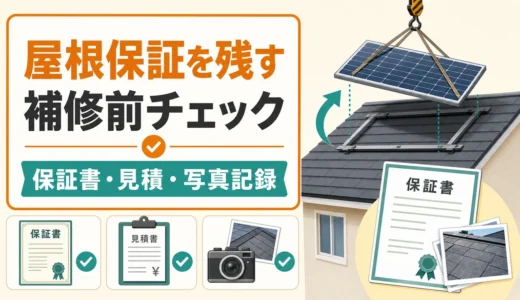 太陽光パネル撤去後の屋根保証を残すには？補修前チェック