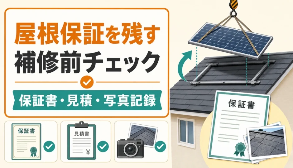 太陽光パネル撤去後の屋根保証を残す補修前チェック