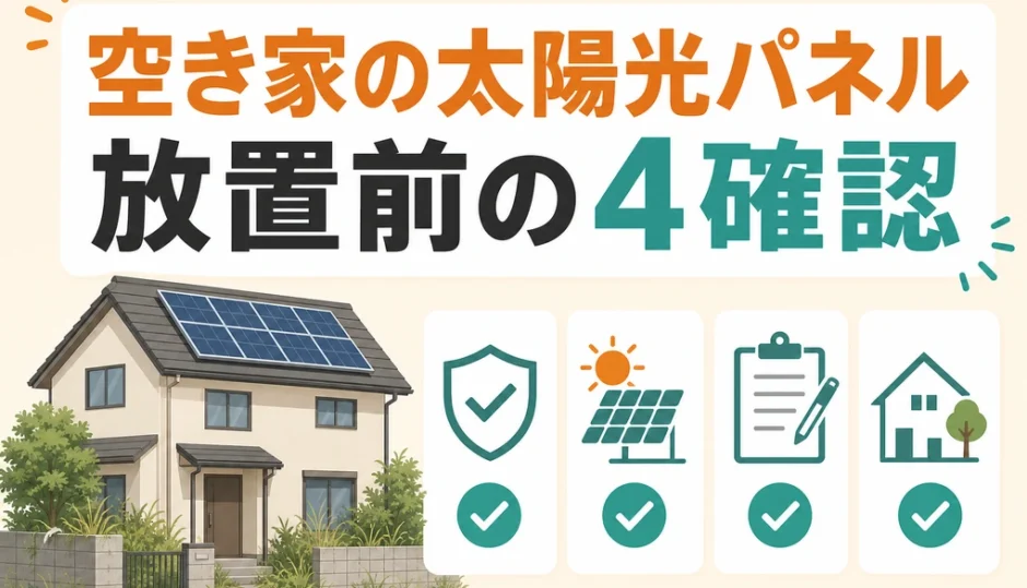 空き家の太陽光パネルを放置する前の4つの確認事項