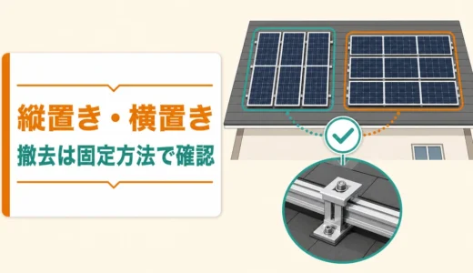 太陽光パネルの縦置き・横置きで撤去は変わる？架台と固定方法の確認ポイント