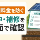 太陽光パネル撤去の追加料金を防ぐため地中条件と補修範囲を書面確認する図