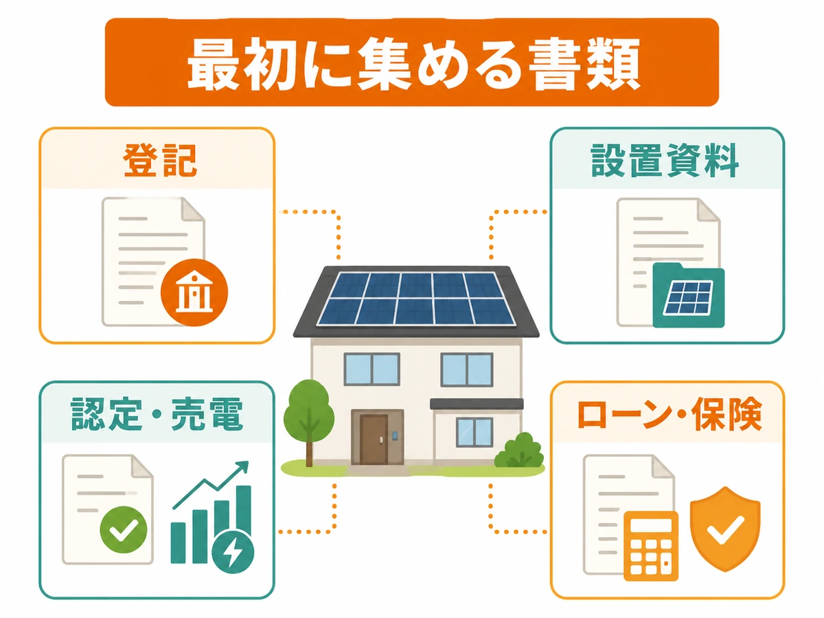 太陽光付き物件を相続したときに確認する登記・設置・認定・売電・ローン・保険の書類