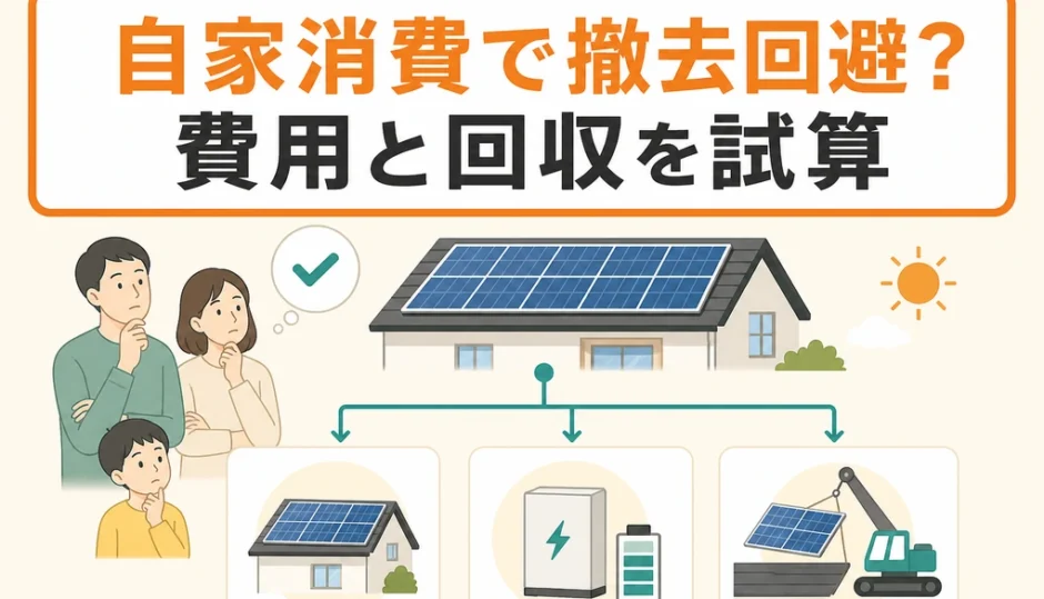 卒FIT後に自家消費へ切り替える費用と回収期間を検討するイメージ