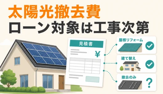 太陽光撤去費はリフォームローンで借りられる？対象工事と申込前の確認順