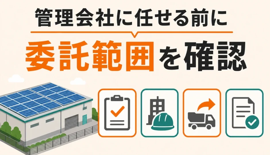 産業用太陽光の撤去を管理会社へ任せる前の委託範囲確認