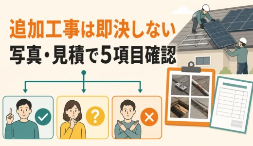 太陽光撤去中の追加工事は受けるべき？保留・承諾の判断基準5つ